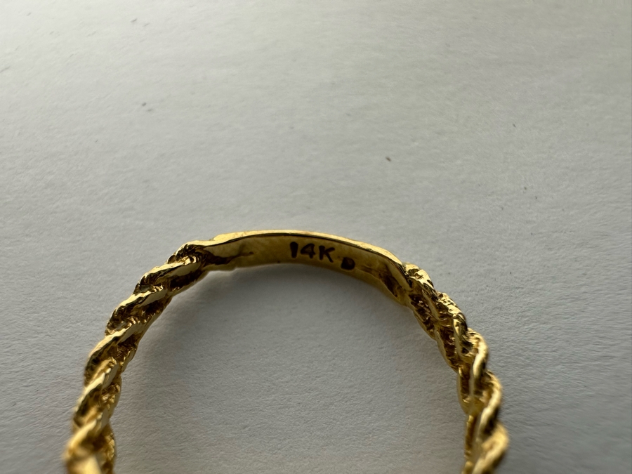 14K Gold Blue Topaz Ring Size 6 1.5g [Photo 12]