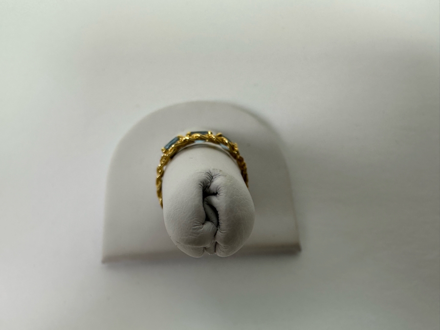 14K Gold Blue Topaz Ring Size 6 1.5g [Photo 9]