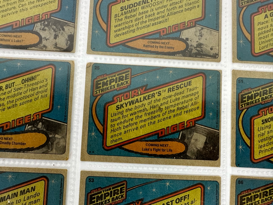 Vintage 1980 Star Wars The Empire Strikes Back Trading Cards, 297 Cards All In Plastic Sleeves - See Photos [Photo 16]