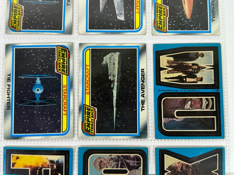 Vintage 1977 Star Wars Trading Cards And Vintage 1980 Star Wars The Empire Strikes Back Trading Cards, 50 Cards All In Plastic Sleeves [Photo 18]