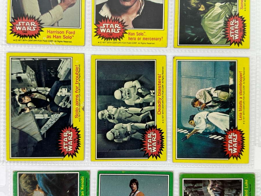 Vintage 1977 Star Wars Trading Cards And Vintage 1980 Star Wars The Empire Strikes Back Trading Cards, 50 Cards All In Plastic Sleeves [Photo 7]