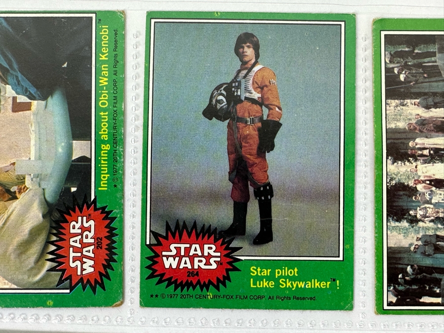 Vintage 1977 Star Wars Trading Cards And Vintage 1980 Star Wars The Empire Strikes Back Trading Cards, 50 Cards All In Plastic Sleeves [Photo 26]