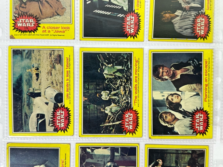 Vintage 1977 Star Wars Trading Cards And Vintage 1980 Star Wars The Empire Strikes Back Trading Cards, 50 Cards All In Plastic Sleeves [Photo 4]