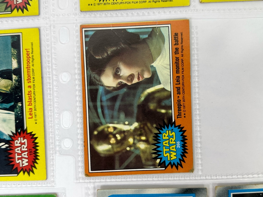 Vintage 1977 Star Wars Trading Cards And Vintage 1980 Star Wars The Empire Strikes Back Trading Cards, 50 Cards All In Plastic Sleeves [Photo 9]