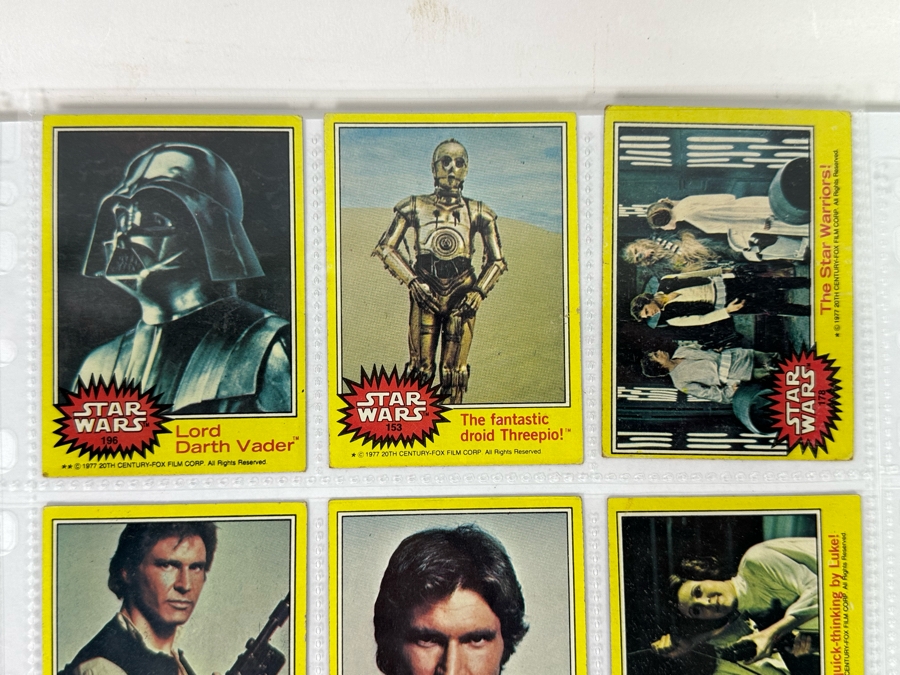 Vintage 1977 Star Wars Trading Cards And Vintage 1980 Star Wars The Empire Strikes Back Trading Cards, 50 Cards All In Plastic Sleeves [Photo 5]