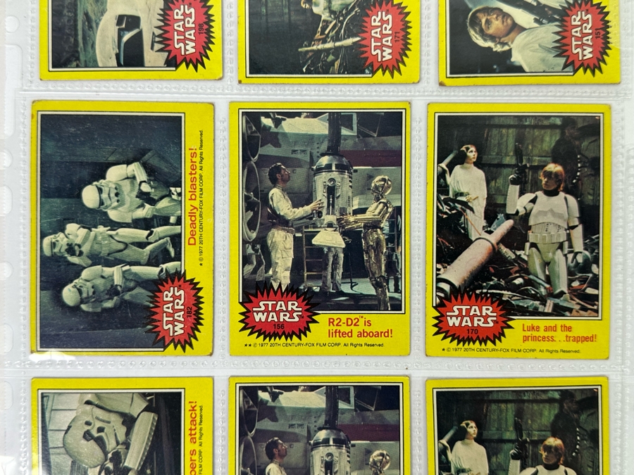Vintage 1977 Star Wars Trading Cards And Vintage 1980 Star Wars The Empire Strikes Back Trading Cards, 50 Cards All In Plastic Sleeves [Photo 10]