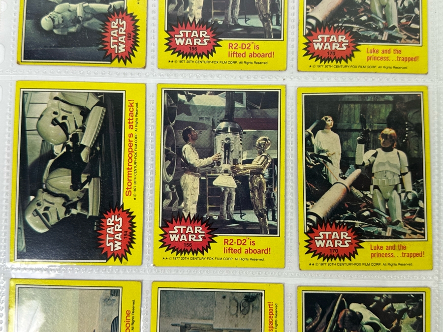 Vintage 1977 Star Wars Trading Cards And Vintage 1980 Star Wars The Empire Strikes Back Trading Cards, 50 Cards All In Plastic Sleeves [Photo 11]