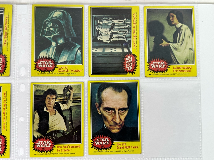Vintage 1977 Star Wars Trading Cards And Vintage 1980 Star Wars The Empire Strikes Back Trading Cards, 50 Cards All In Plastic Sleeves [Photo 8]