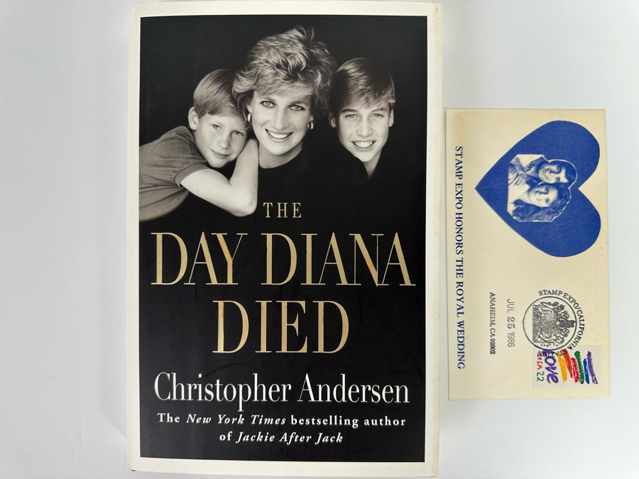 First Edition Book The Day Diana Died By Christopher Andersen With Royal Wedding First Day Cover [Photo 2]