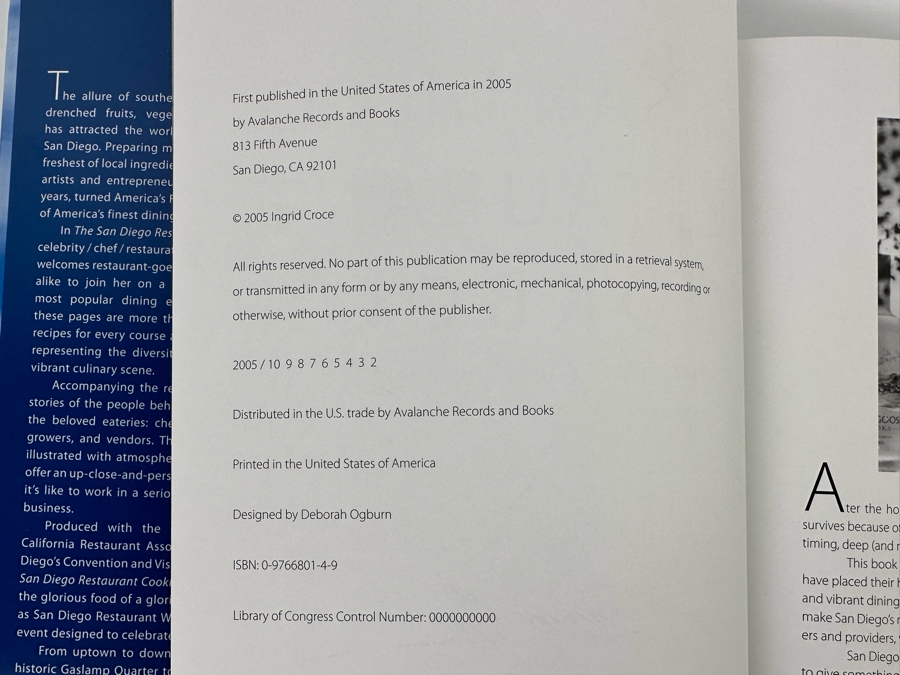 Signed Book The San Diego Restaurant Cookbook Recipes From America's Finest City Signed By Ingrid Croce (Widow Of Singer-Songwriter Jim Croce) [Photo 7]