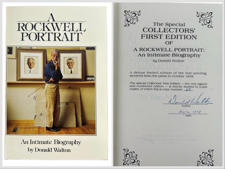 Signed Limited Edition First Printing Hardcover Book With Slipcover A Rockwell Portrait Signed And Numbered By Donald Walton 1978 [Photo 1]