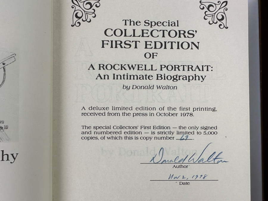 Signed Limited Edition First Printing Hardcover Book With Slipcover A Rockwell Portrait Signed And Numbered By Donald Walton 1978 [Photo 7]