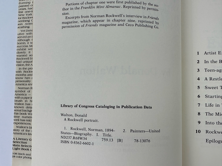 Signed Limited Edition First Printing Hardcover Book With Slipcover A Rockwell Portrait Signed And Numbered By Donald Walton 1978 [Photo 8]