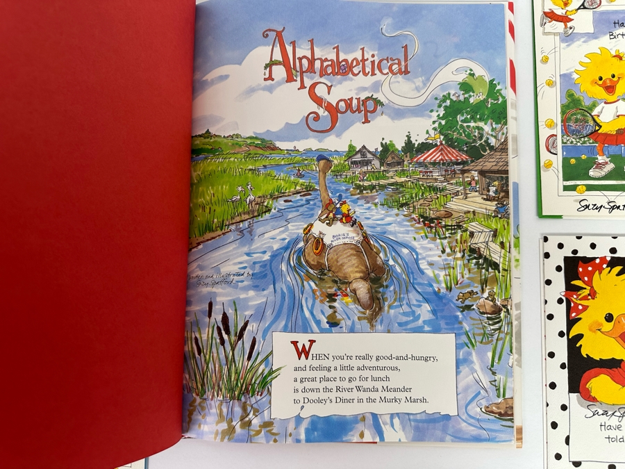 Signed Suzy Spafford Book Alphabetical Soup And Four Signed Suzy Spafford Greeting Cards [Photo 6]