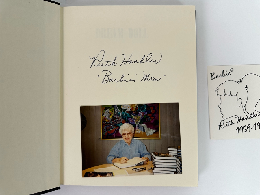 Signed Hardcover Book Dream Doll The Ruth Handler Story The Rollercoaster Life Story Of A Business Genius - Founder Of Mattel, Creator Of Barbie Signed By Ruth Handler With Photo Of Her Signing The Book Signed 'Barbie's Mom' [Photo 8]