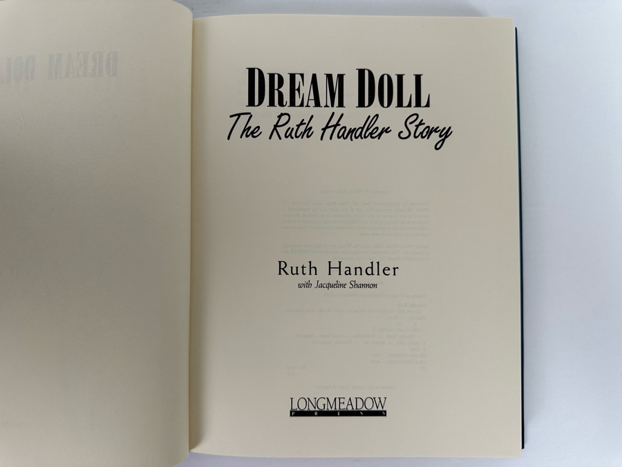 Signed Hardcover Book Dream Doll The Ruth Handler Story The Rollercoaster Life Story Of A Business Genius - Founder Of Mattel, Creator Of Barbie Signed By Ruth Handler With Photo Of Her Signing The Book Signed 'Barbie's Mom' [Photo 12]