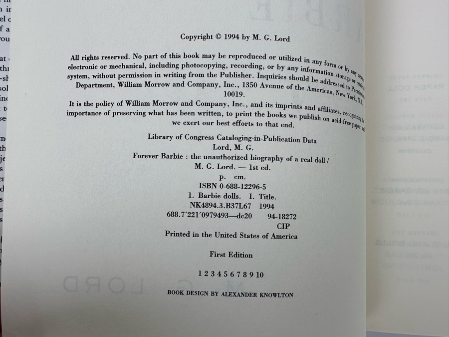 Pair Of First Edition Barbie Books: Forever Barbie: The Unauthorized Biography Of A Real Doll & Dream Doll The Ruth Handler Story [Photo 6]