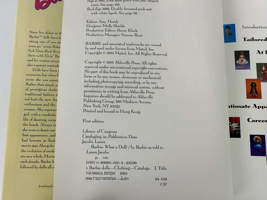 Pair Of First Edition Barbie Hardcover Books: Barbie What A Doll! By Laura Jacobs & Barbie Here Life & Times By Billyboy [Photo 12]