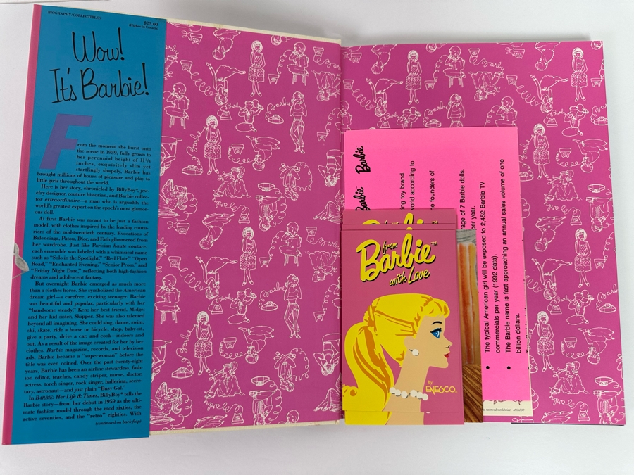Pair Of First Edition Barbie Hardcover Books: Barbie What A Doll! By Laura Jacobs & Barbie Here Life & Times By Billyboy [Photo 4]