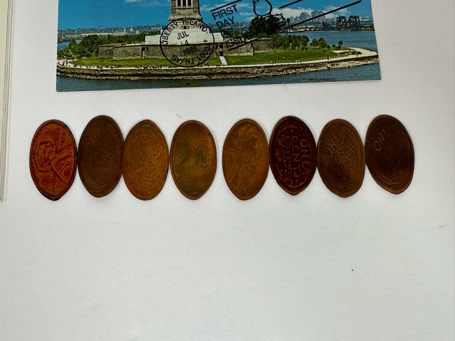 Statue Of Liberty First Day Covers Stamps And Eight Vintage Statue Of Liberty Rolled Pennies [Photo 11]