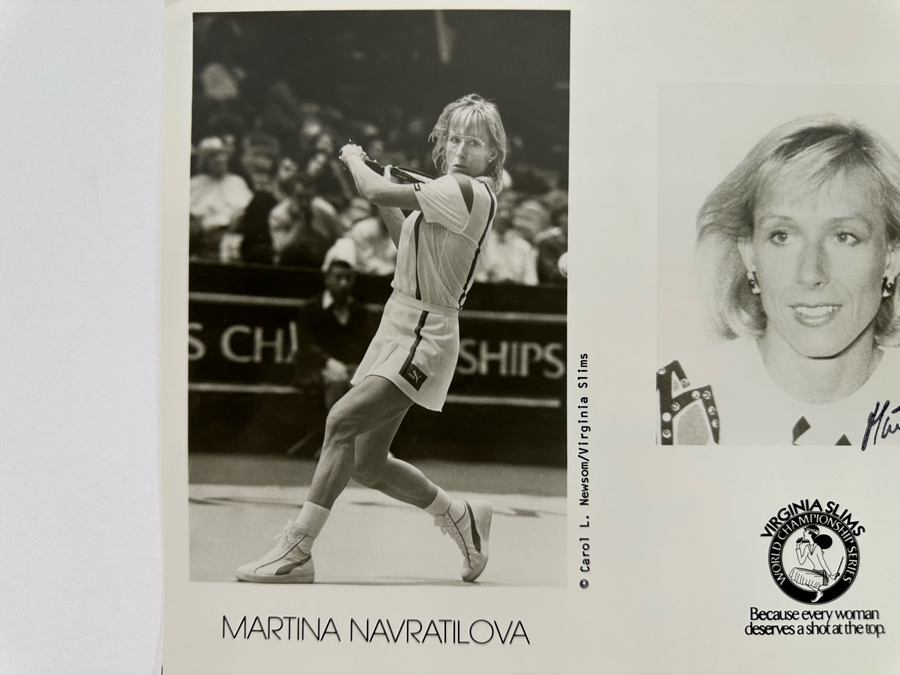 Signed Martina Navratilova (One Of The Greatest Tennis Players Of All Time) Photograph By Carol L. Newsom Virginia Slims World Championship Series 10 X 8 [Photo 3]