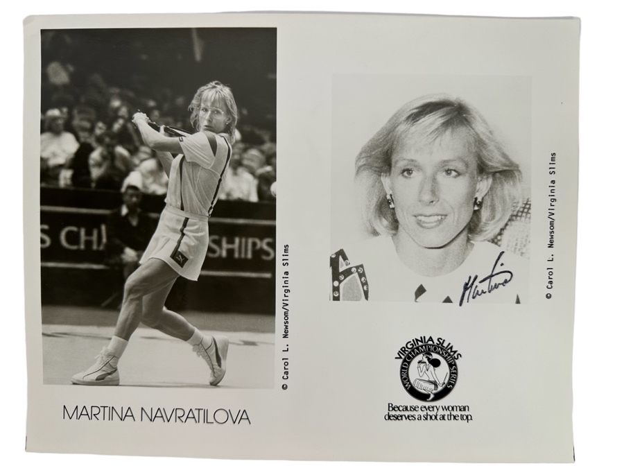 Signed Martina Navratilova (One Of The Greatest Tennis Players Of All Time) Photograph By Carol L. Newsom Virginia Slims World Championship Series 10 X 8 [Photo 1]