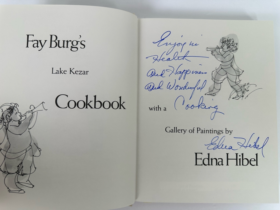 Signed First Printing Hardcover Book Fay Burg's Lake Kezar Cookbook With A Gallery Of Paintings By Edna Hibel Signed By Edna Hibel [Photo 9]