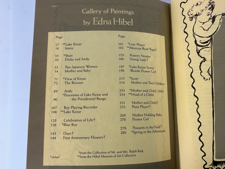 Signed First Printing Hardcover Book Fay Burg's Lake Kezar Cookbook With A Gallery Of Paintings By Edna Hibel Signed By Edna Hibel [Photo 14]