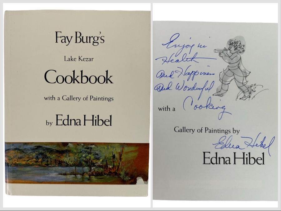 Signed First Printing Hardcover Book Fay Burg's Lake Kezar Cookbook With A Gallery Of Paintings By Edna Hibel Signed By Edna Hibel [Photo 1]