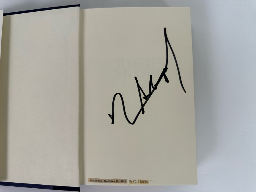 Signed First Edition Hardcover Book General H. Norman Schwarzkopf The Autobiography It Doesn't Take A Hero Signed By General H. Norman Schwarzkopf 1992 [Photo 7]