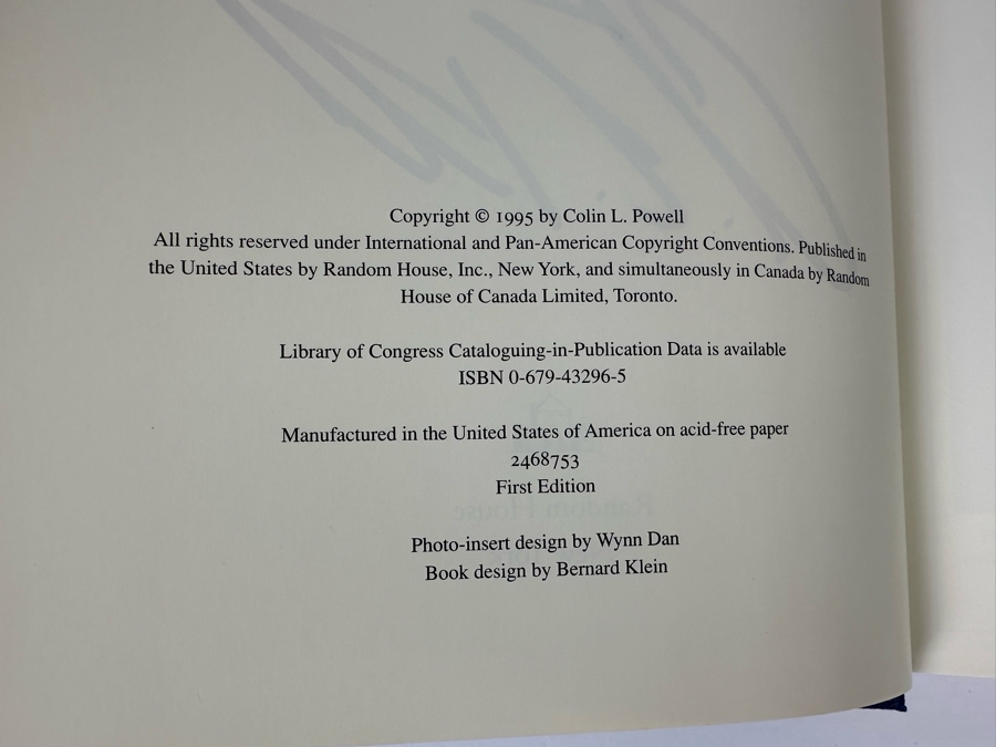 Signed First Edition Hardcover Book My American Journey Signed By Colin L. Powell 1995 [Photo 9]