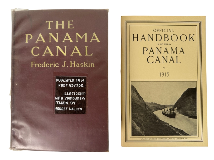Vintage 1914 Hardcover Book The Panama Canal By Frederic J. Haskin With Photographs By Ernest Hallen Plus The Official Handbook Of The Panama Canal Reprinted In 1979