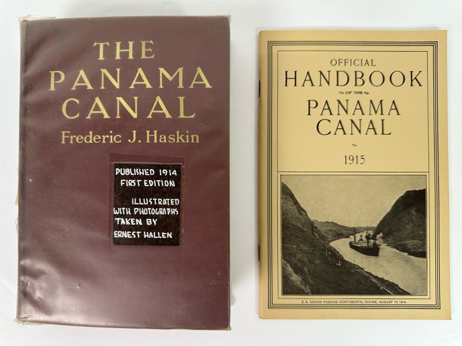 Vintage 1914 Hardcover Book The Panama Canal By Frederic J. Haskin With Photographs By Ernest Hallen Plus The Official Handbook Of The Panama Canal Reprinted In 1979 [Photo 3]