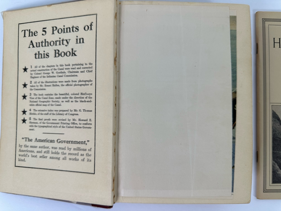 Vintage 1914 Hardcover Book The Panama Canal By Frederic J. Haskin With Photographs By Ernest Hallen Plus The Official Handbook Of The Panama Canal Reprinted In 1979 [Photo 4]