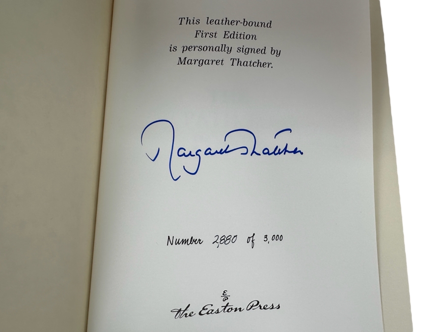 Signed Limited First Edition Easton Press Leather-Bound Hardcover Book Margaret Thatcher The Path To Power Signed By Margaret Thatcher Numbered 2,880 Of 3,000 1995 [Photo 2]