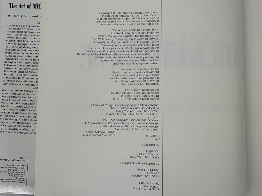 First Edition Hardcover Book The Art Of Mickey Mouse By Craig Yoe And Janet Morra-Yoe 1991 [Photo 7]