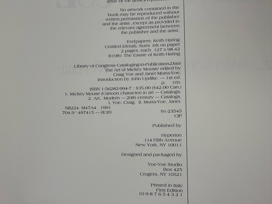 First Edition Hardcover Book The Art Of Mickey Mouse By Craig Yoe And Janet Morra-Yoe 1991 [Photo 6]