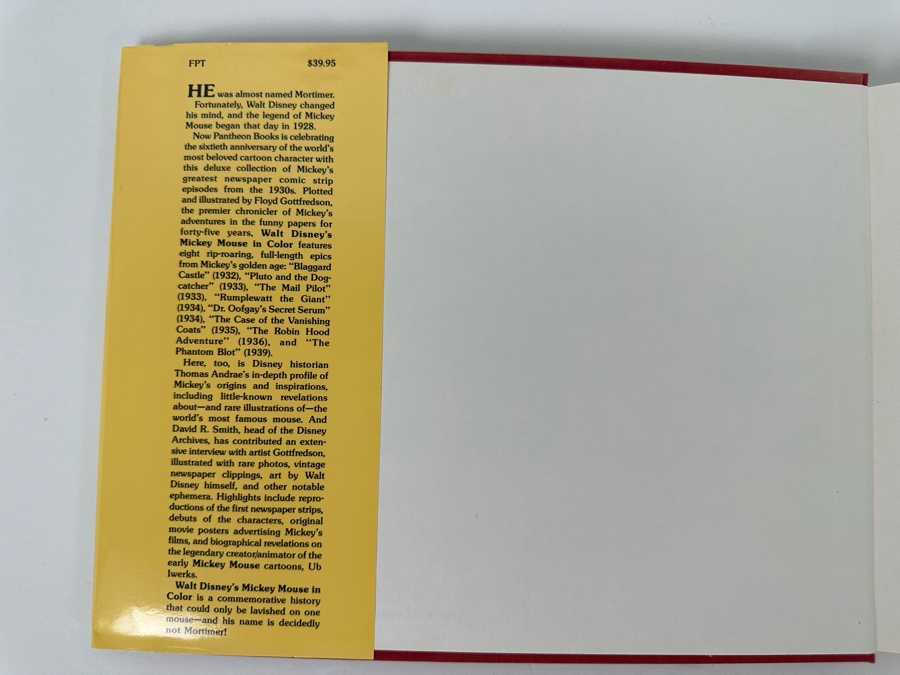 First Edition Hardcover Book Walt Disney's Mickey Mouse In Color 1930s Disney Comic Strip Classics 1988 [Photo 3]