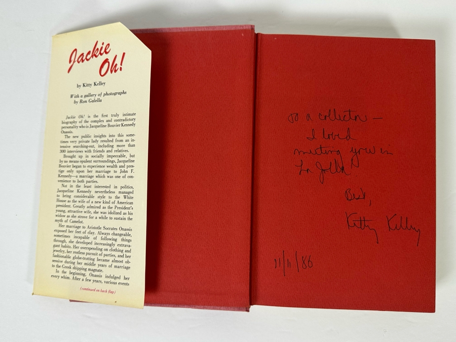 Signed First Edition Hardcover Book Jackie Oh! Signed By Kitty Kelley 1978 [Photo 5]