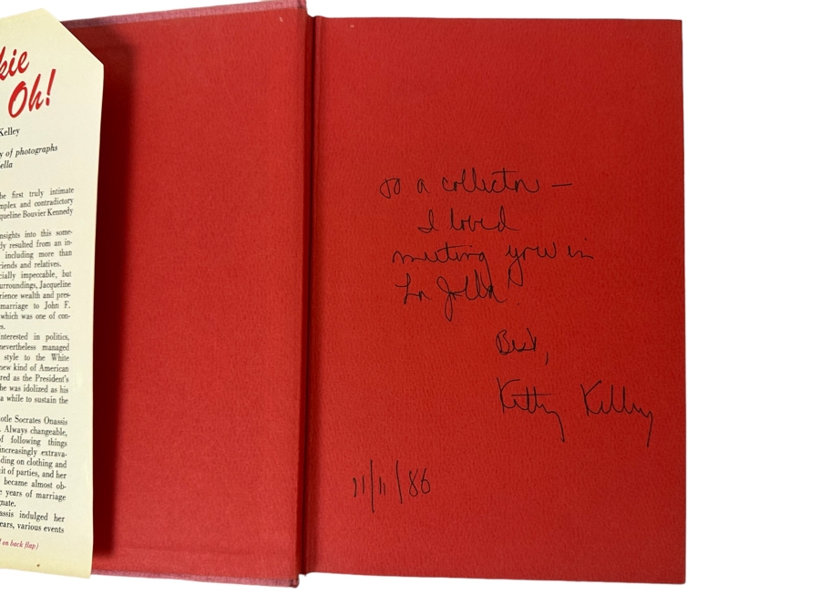 Signed First Edition Hardcover Book Jackie Oh! Signed By Kitty Kelley 1978 [Photo 2]