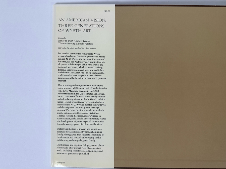 First Edition Hardcover Book An American Vision Three Generations Of Wyeth Art 1987 [Photo 3]