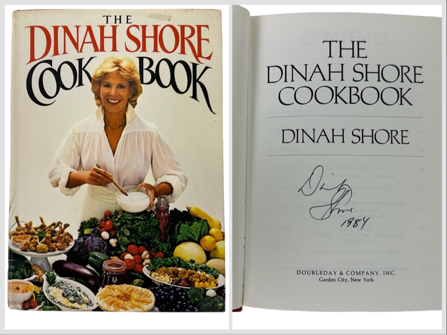 Signed First Edition Hardcover Book The Dinah Shore Cookbook Signed By Dinah Shore 1983 [Photo 1]