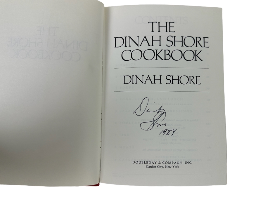 Signed First Edition Hardcover Book The Dinah Shore Cookbook Signed By Dinah Shore 1983 [Photo 3]