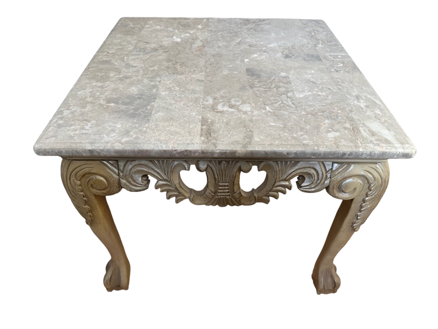 Pair Of Marble Top Side Tables 29W X 29D X 24H [Photo 1]