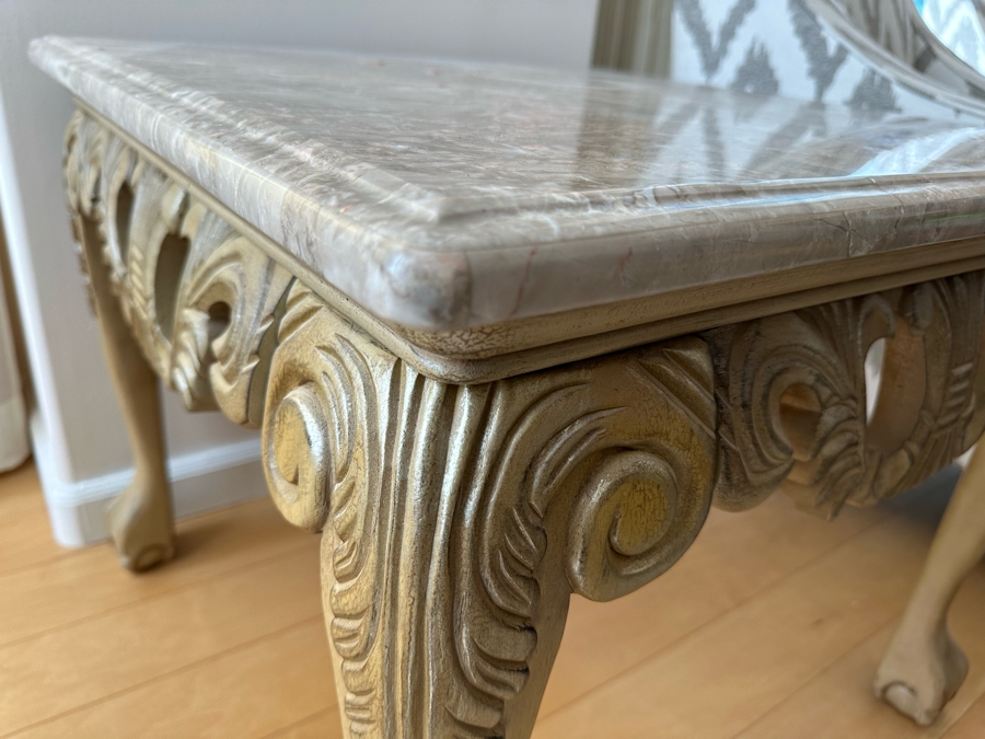 Pair Of Marble Top Side Tables 29W X 29D X 24H [Photo 8]