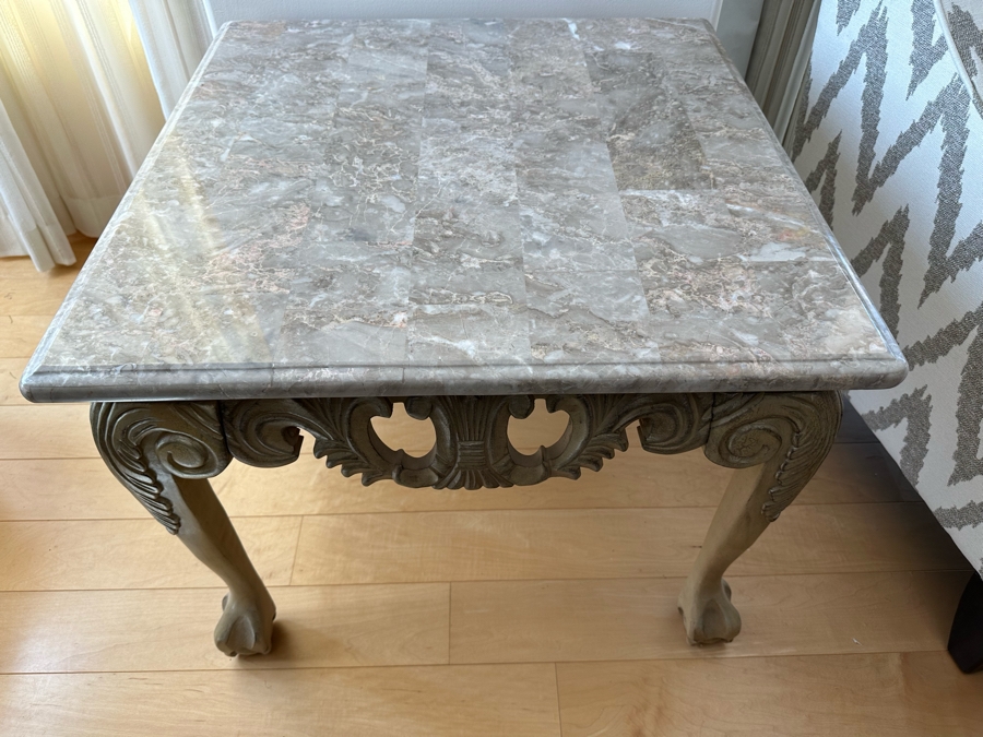 Pair Of Marble Top Side Tables 29W X 29D X 24H [Photo 6]