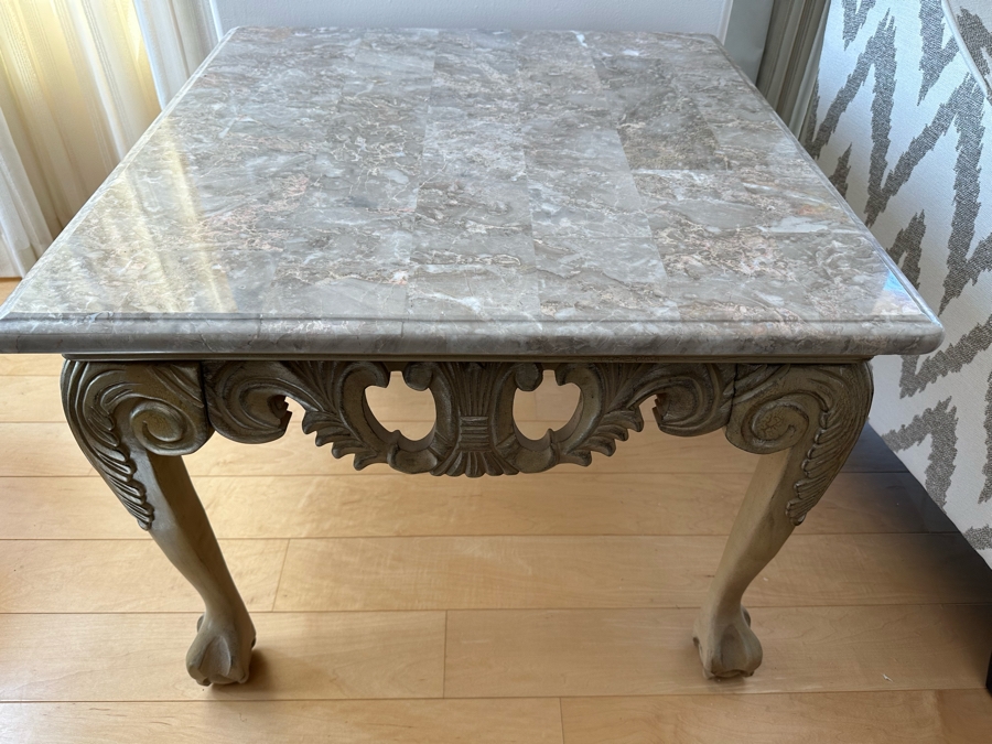 Pair Of Marble Top Side Tables 29W X 29D X 24H [Photo 7]