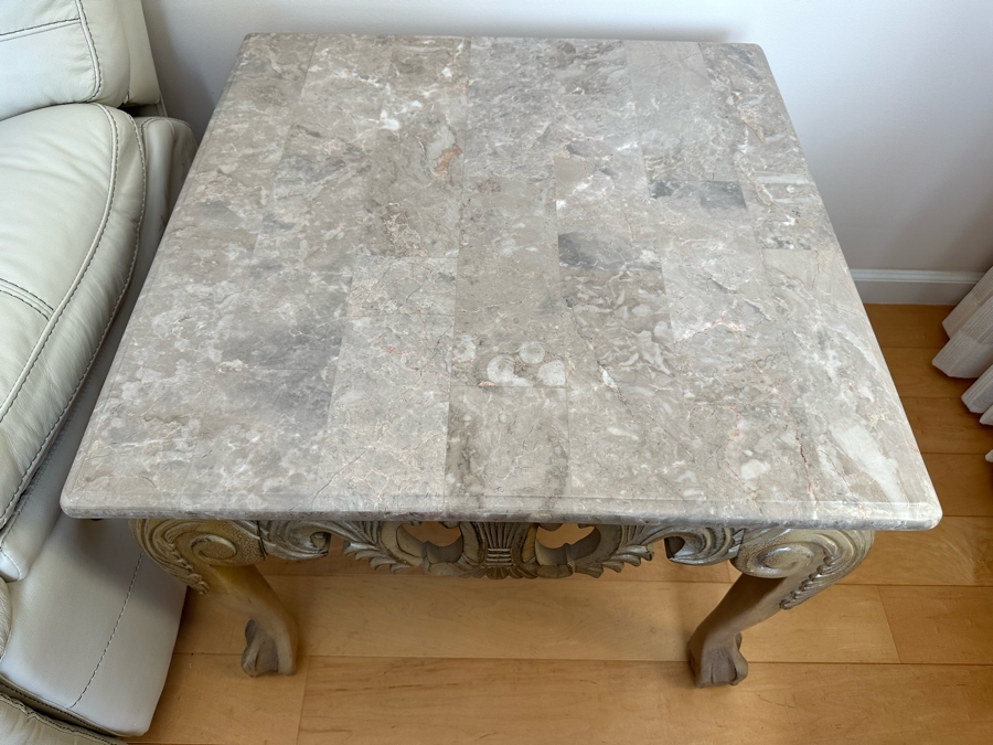 Pair Of Marble Top Side Tables 29W X 29D X 24H [Photo 4]