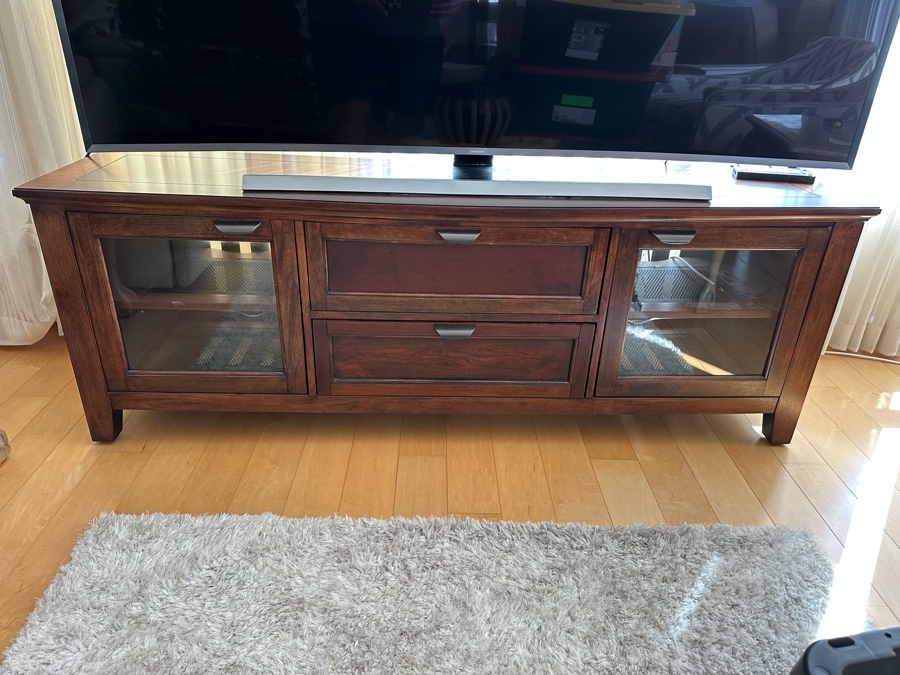 Wooden Credenza Cabinet TV Stand By Universal Furniture 74W X 18D X 26.5H [Photo 3]