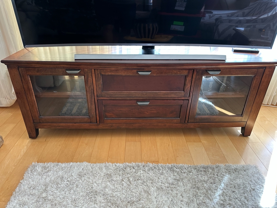 Wooden Credenza Cabinet TV Stand By Universal Furniture 74W X 18D X 26.5H [Photo 2]